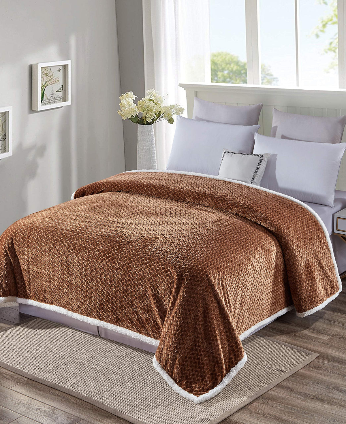Decor&More Home Essentials Braided Sherpa Blanket Faith-Hope-Love-Home-Decor