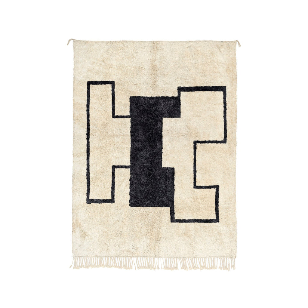 Moroccan Beni Ourain Style Handmade Rug Wool Authentic - LuxoraCraft