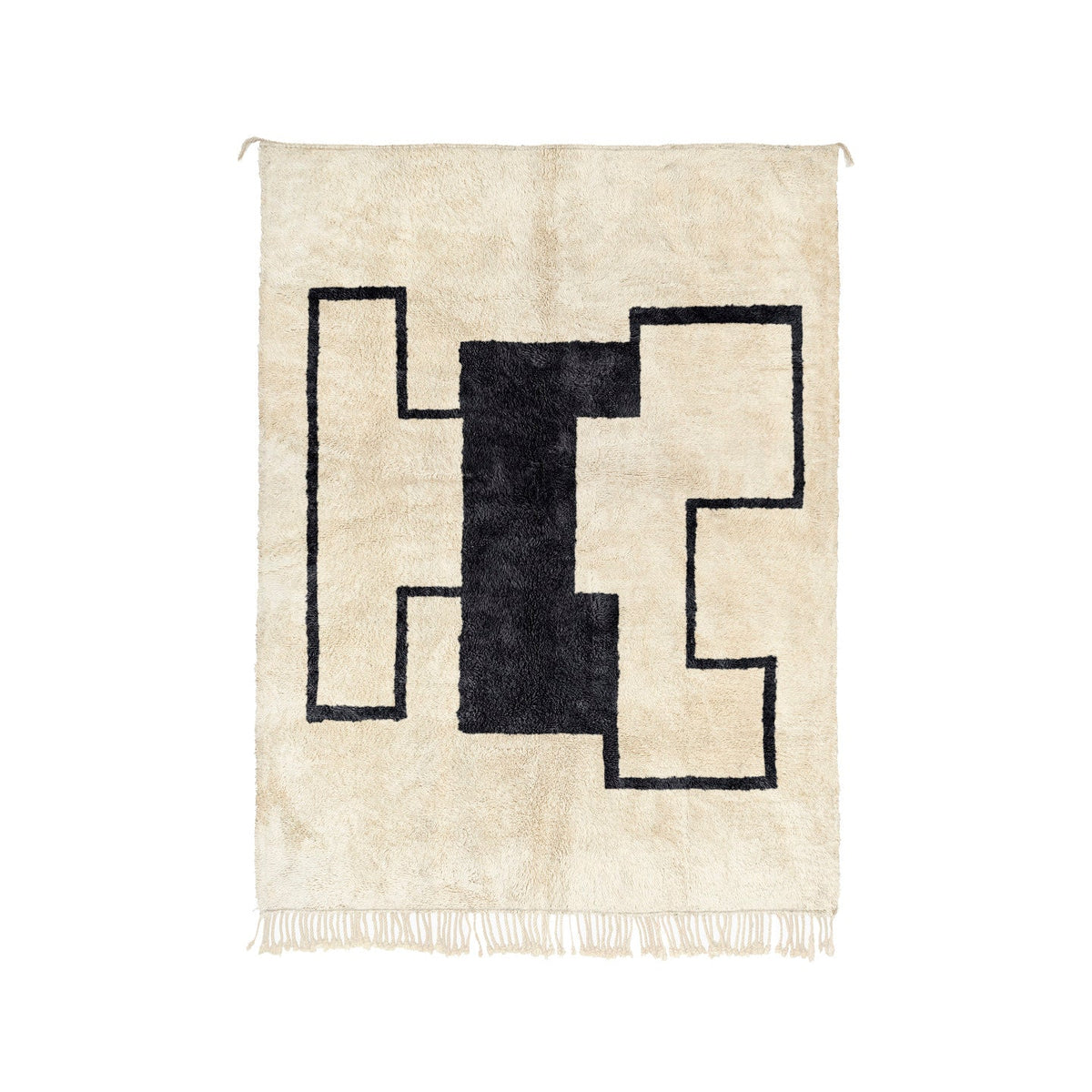 Moroccan Beni Ourain Style Handmade Rug Wool Authentic - LuxoraCraft