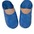 Royal Blue Moroccan Leather Slipper Handmade Babouche - LuxoraCraft