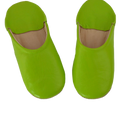 Green Moroccan Leather Slipper Handmade Babouche - LuxoraCraft