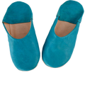Turquoise Moroccan Leather Slipper Handmade Babouche - LuxoraCraft