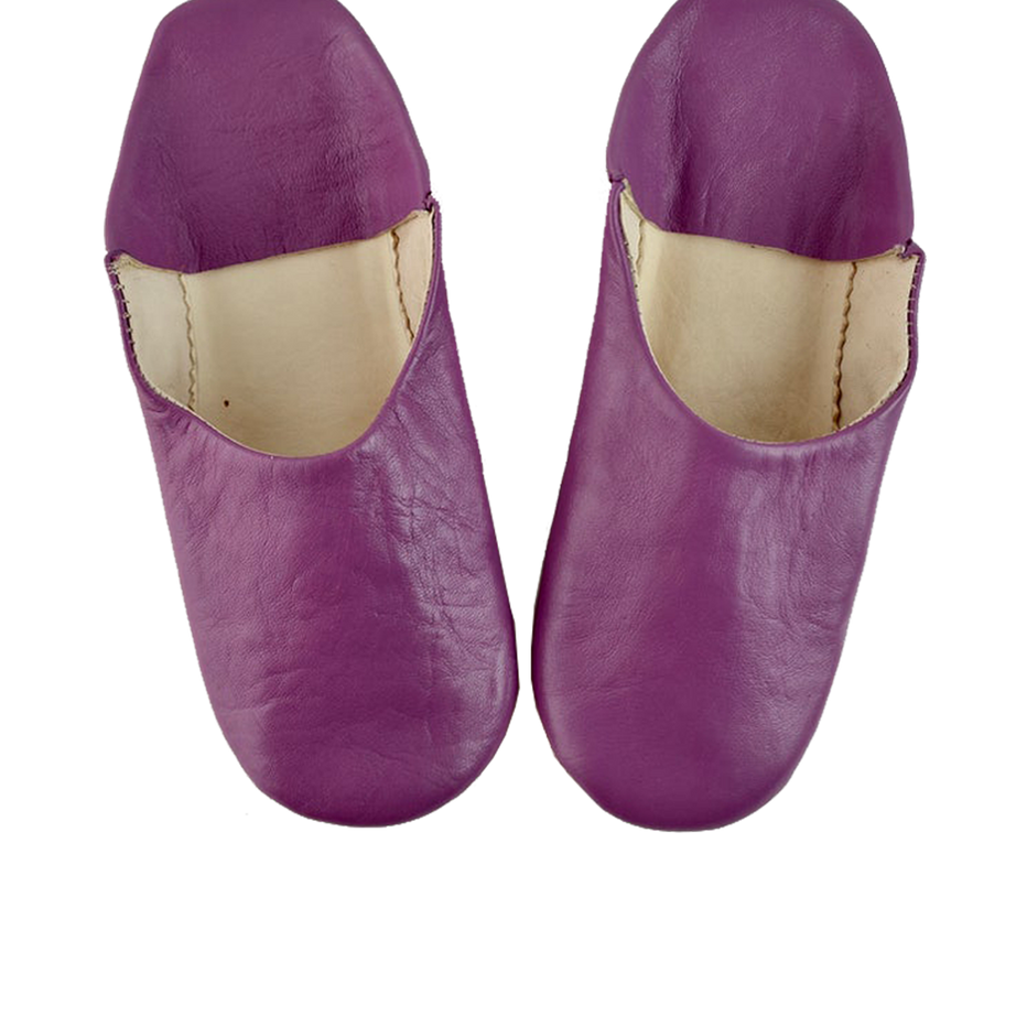 Moroccan Leather Slipper Purple Color - marrakechcraft