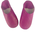 Fuchsia Moroccan Leather Slipper Handmade Babouche - LuxoraCraft