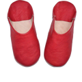 Red Moroccan Leather Slipper Handmade Babouche - LuxoraCraft