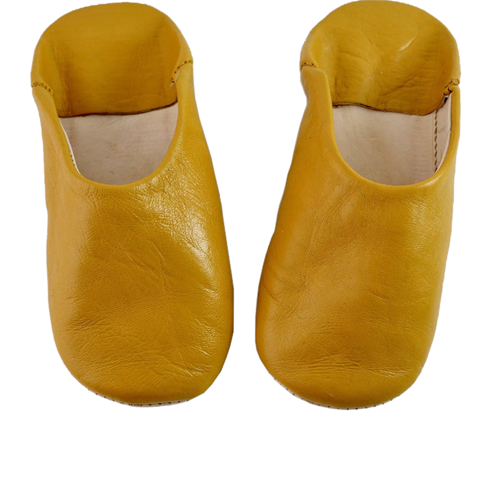 Mustard Moroccan Leather Slipper Handmade Babouche - LuxoraCraft