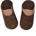 Brown Moroccan Leather Slipper Handmade Babouche - LuxoraCraft