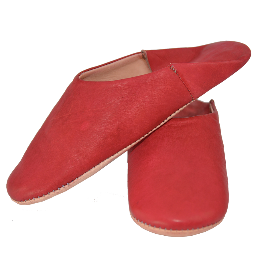 Moroccan Leather Slipper Orange Color - marrakechcraft