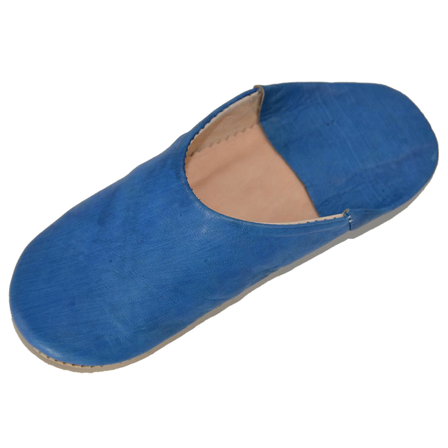 Moroccan Leather Slipper royal blue color - marrakechcraft