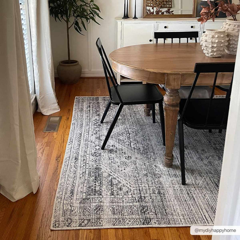 Barny Gray Blue Washable Rug