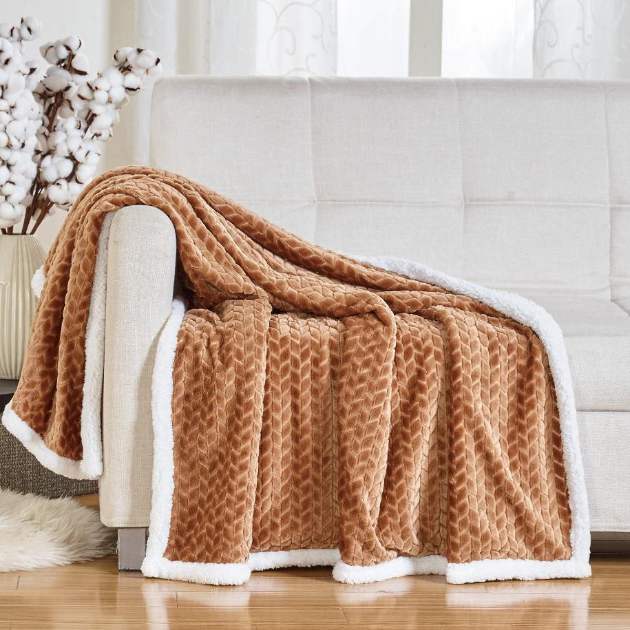 Decor&More Home Essentials Braided Sherpa Blanket