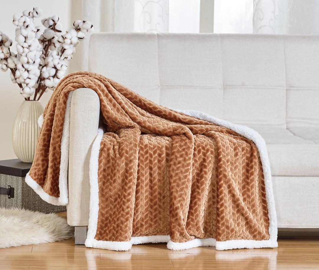 Decor&More Home Essentials Braided Sherpa Blanket Faith-Hope-Love-Home-Decor