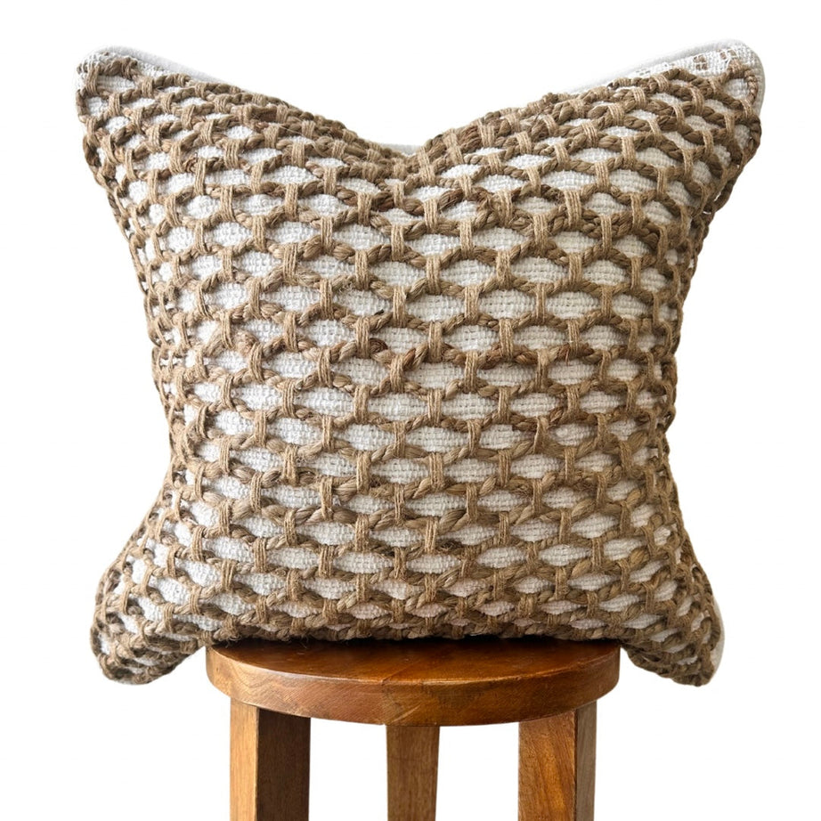 Tuban Pillow Cover – Neutral Textured Boho Accent Pillow