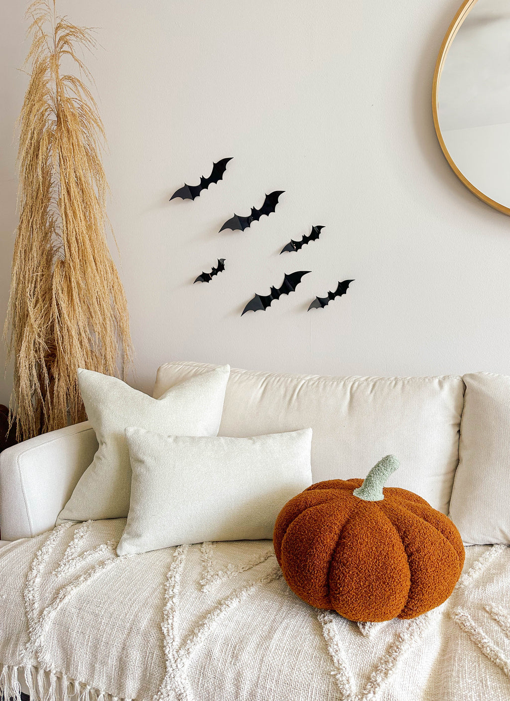 Jumbo Sherpa Orange Pumpkin Pillow Busa Designs