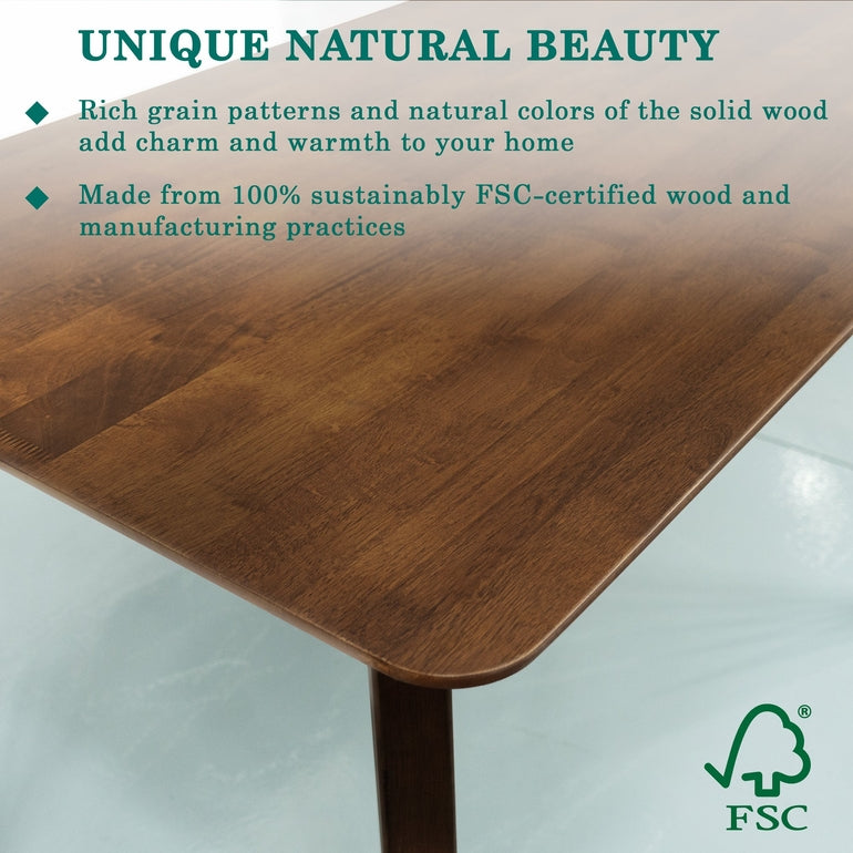 Acacia Verve 48" Solid Wood Dining Table - Ideal Kitchen Table for 4 Megsu
