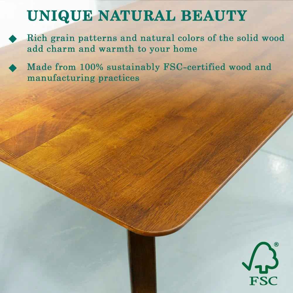 Acacia Verve 48" Solid Wood Dining Table - Ideal Kitchen Table for 4 Megsu
