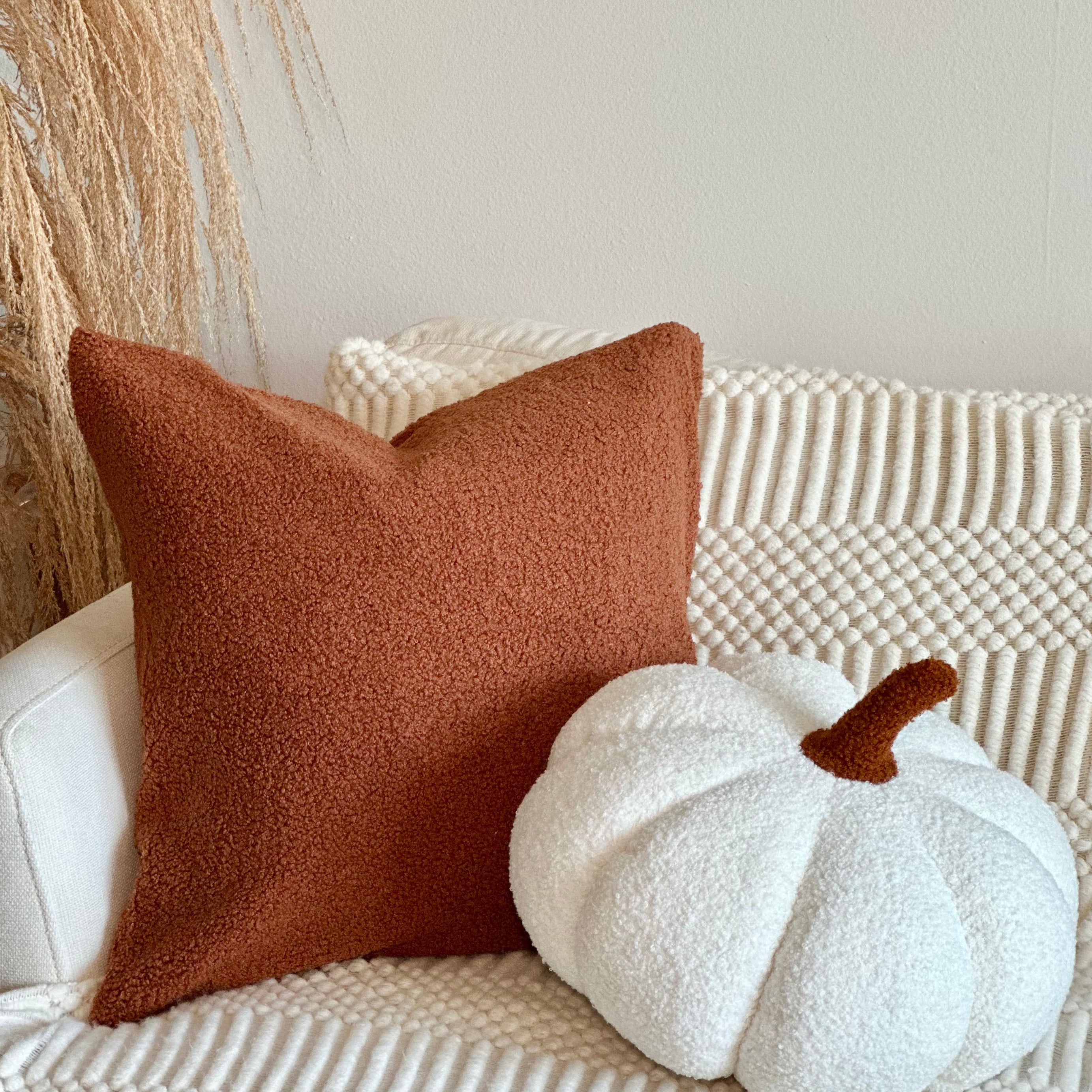 Jumbo Sherpa Cream Pumpkin Pillow