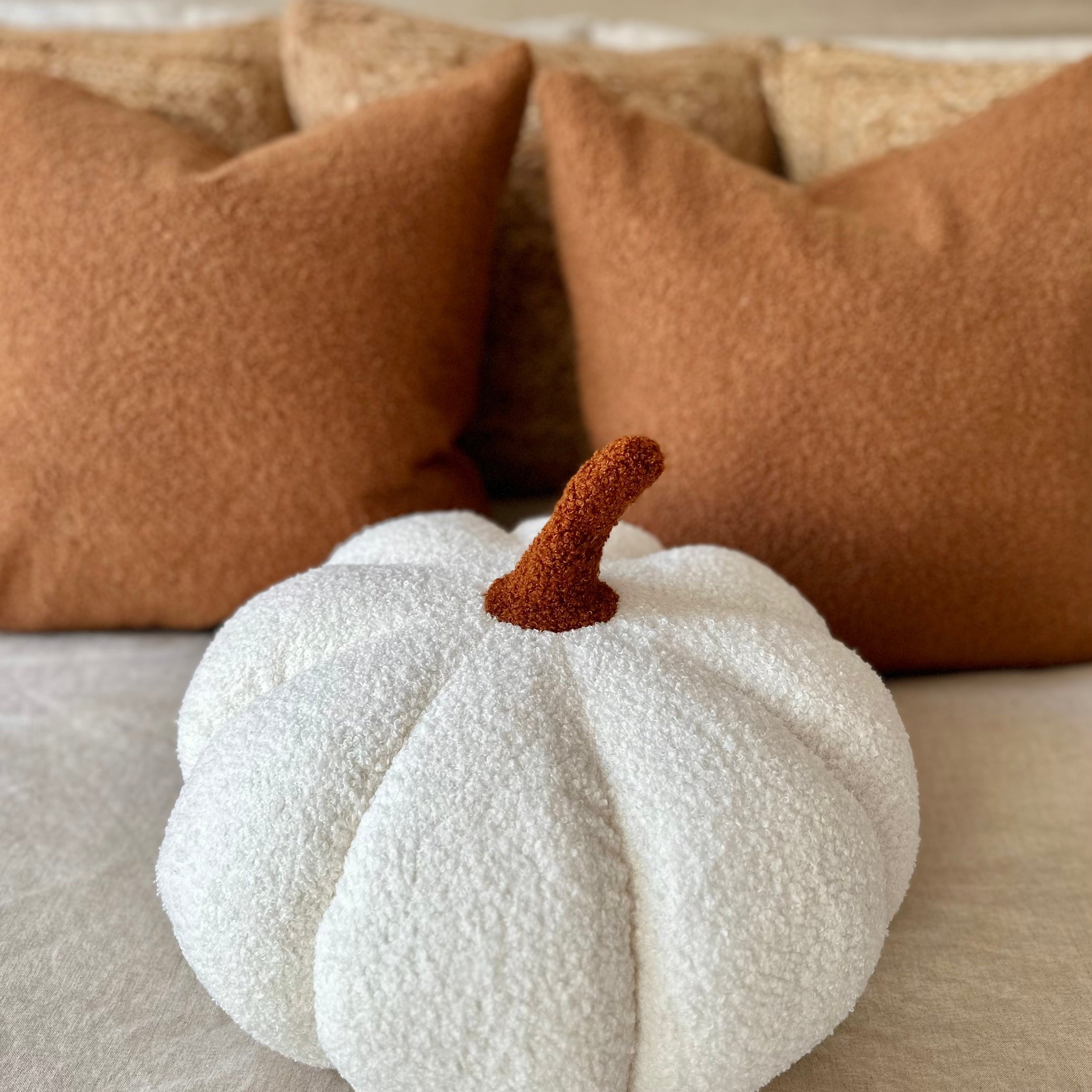 Jumbo Sherpa Cream Pumpkin Pillow