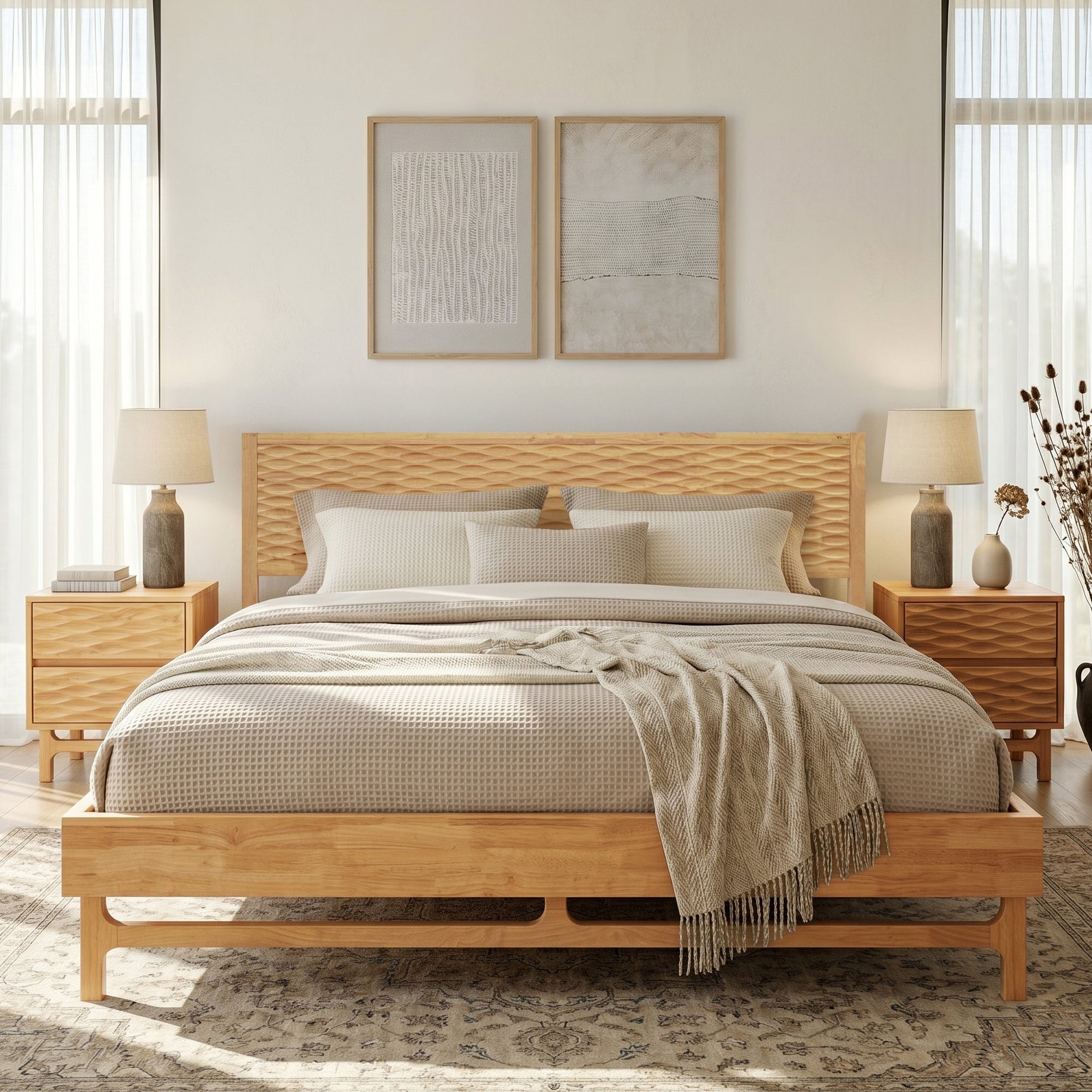 Elara Solid Wood Bed Frame