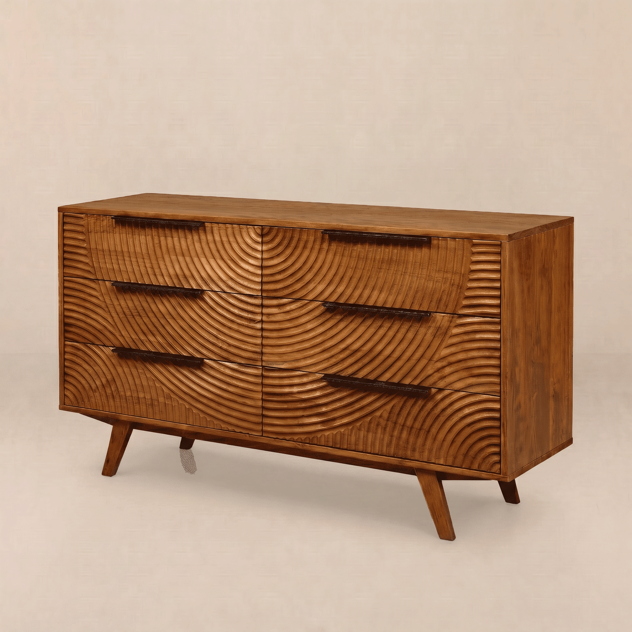 Harmony Solid Wood Dresser with 6 Drawers