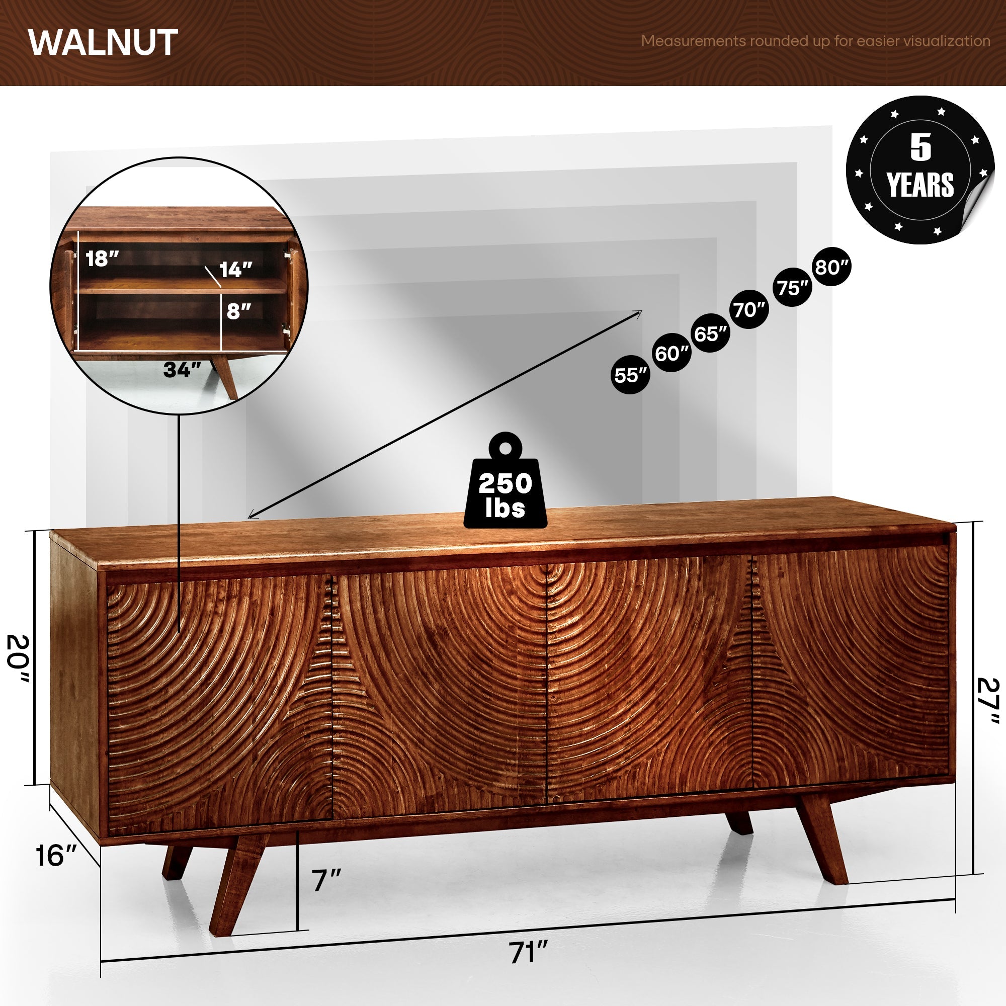 Harmony Wood TV Stand