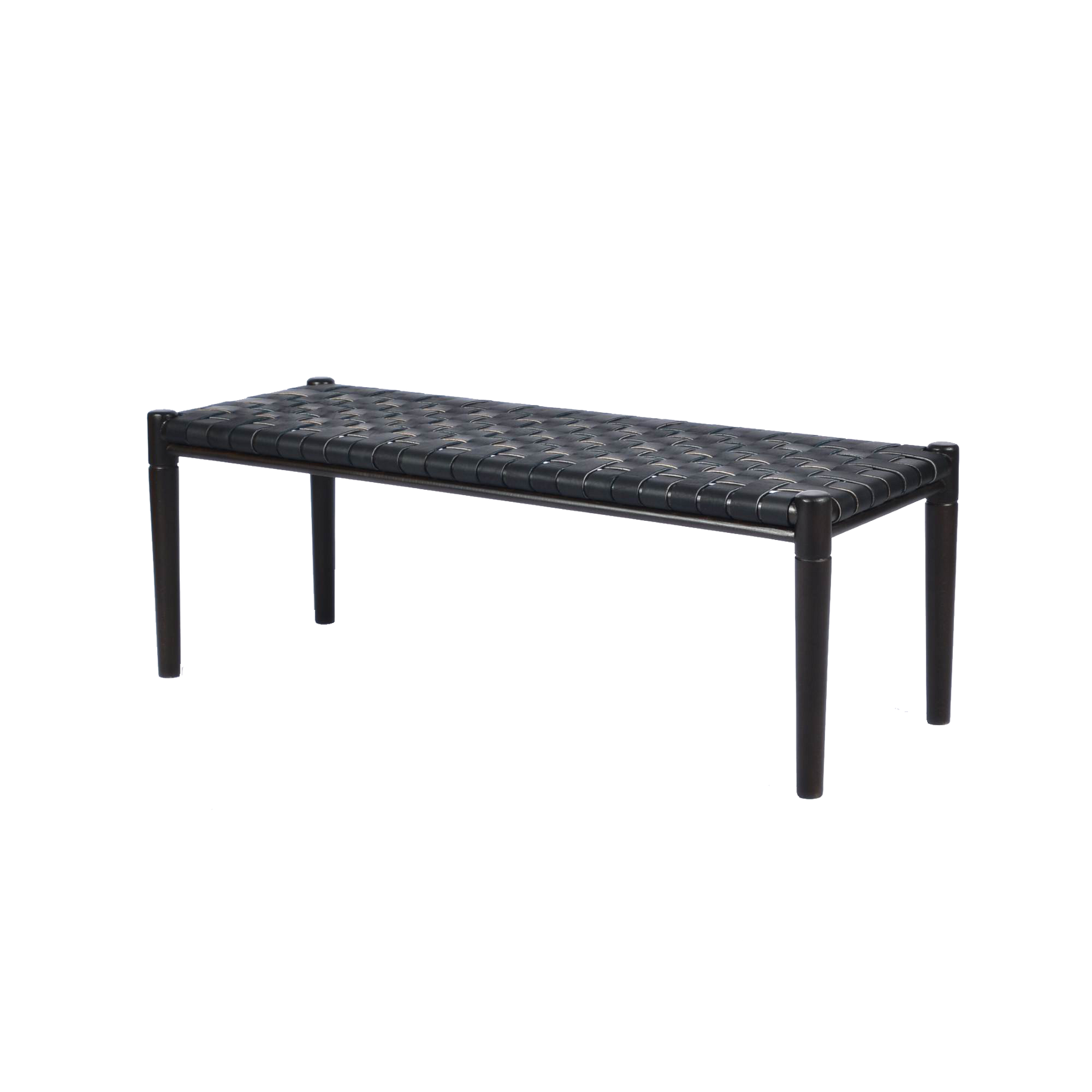 Customizable Helga Woven Leather Bench 