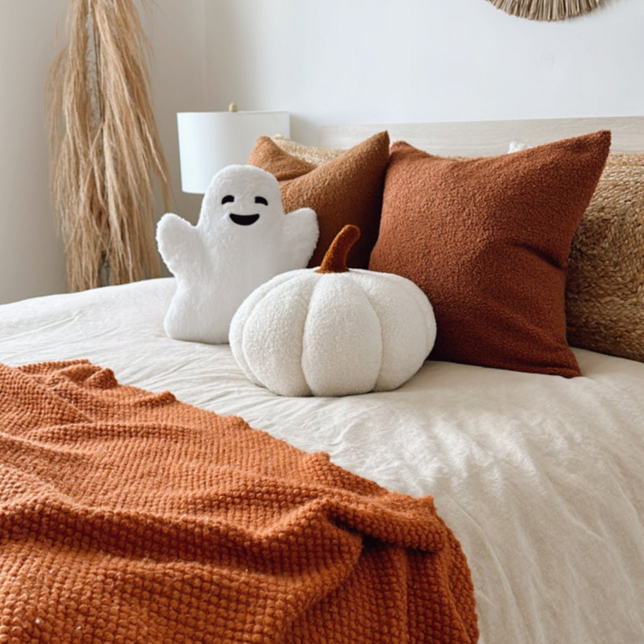 Jumbo Sherpa Cream Pumpkin Pillow