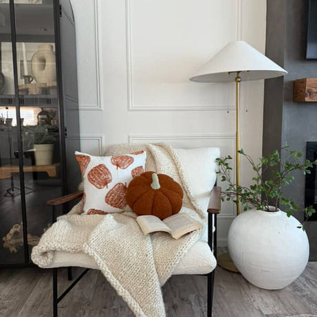 Jumbo Sherpa Orange Pumpkin Pillow