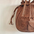 Classic Brown Moroccan Leather Shoulder Bag Handcrafted - LuxoraCraft