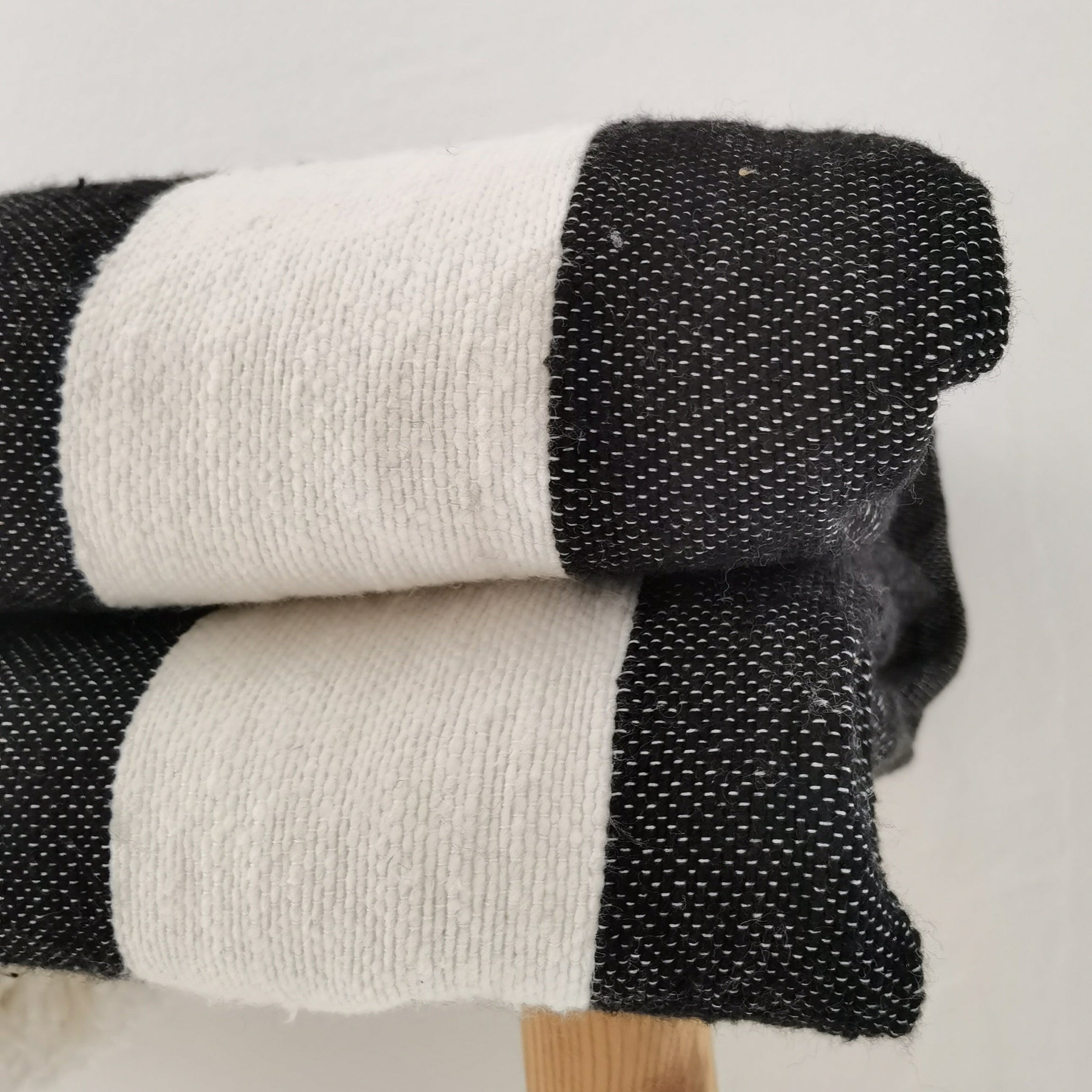 Handmade Moroccan Blanket Throw Black White - artihandmade