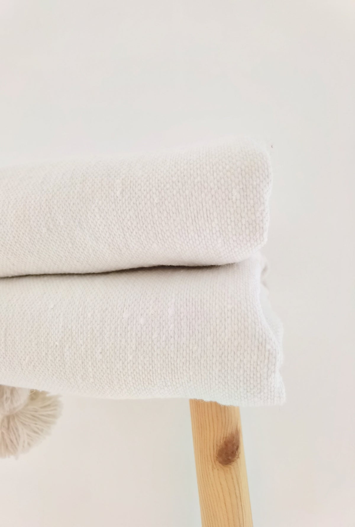Moroccan White Blanket Throw Handcrafted Home Decor - LuxoraCraft