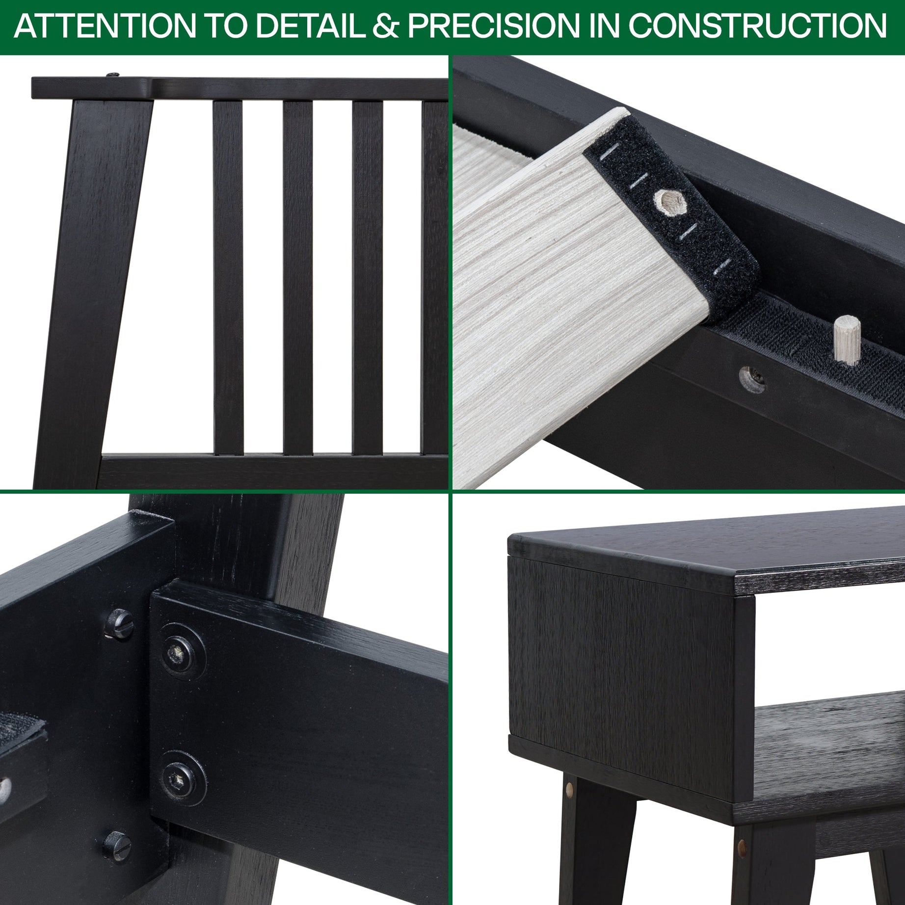 [Buy 1 Get 1] Kaylin Solid Wood Bed Frame & Nightstand
