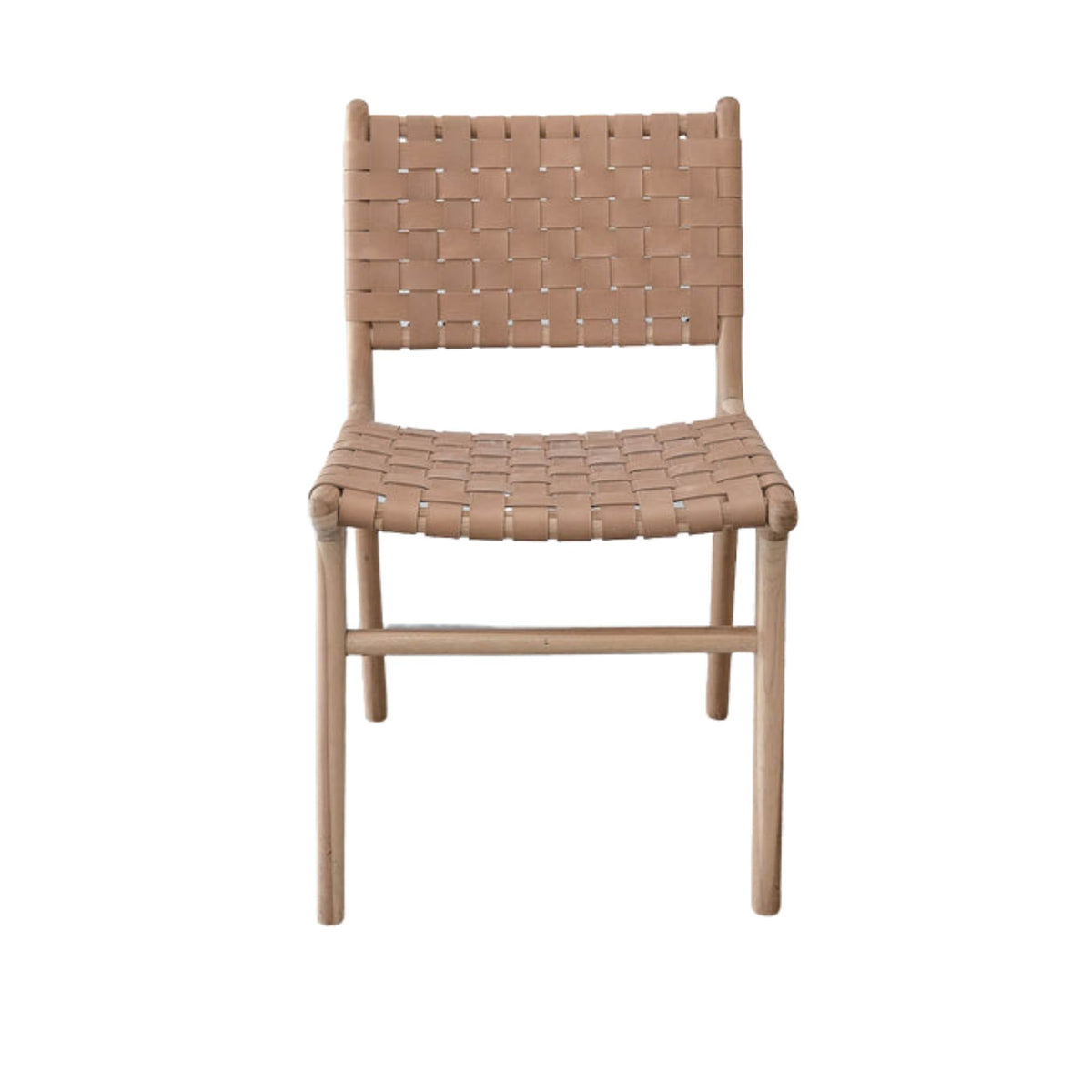 Beige Woven Ljus Dining Chair White Background Moroccan - LuxoraCraft