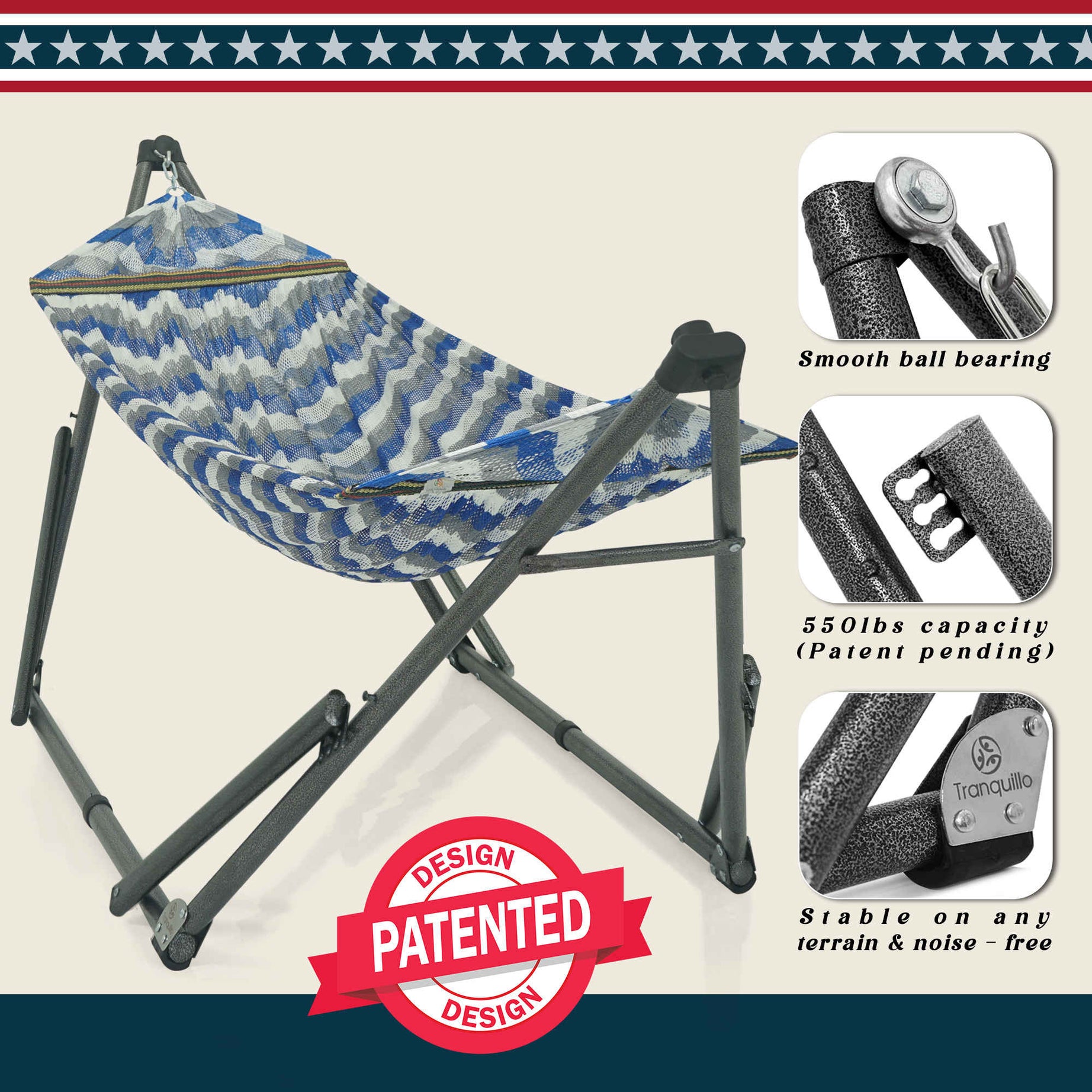 Tranquillo Uniki Collapsible Hammock Stand for Ultimate Relaxation