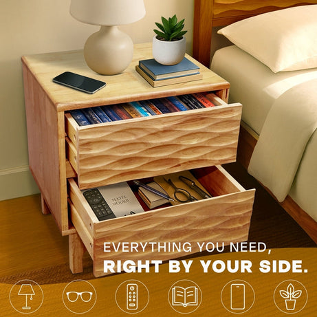 Elara Solid Wood Nightstand