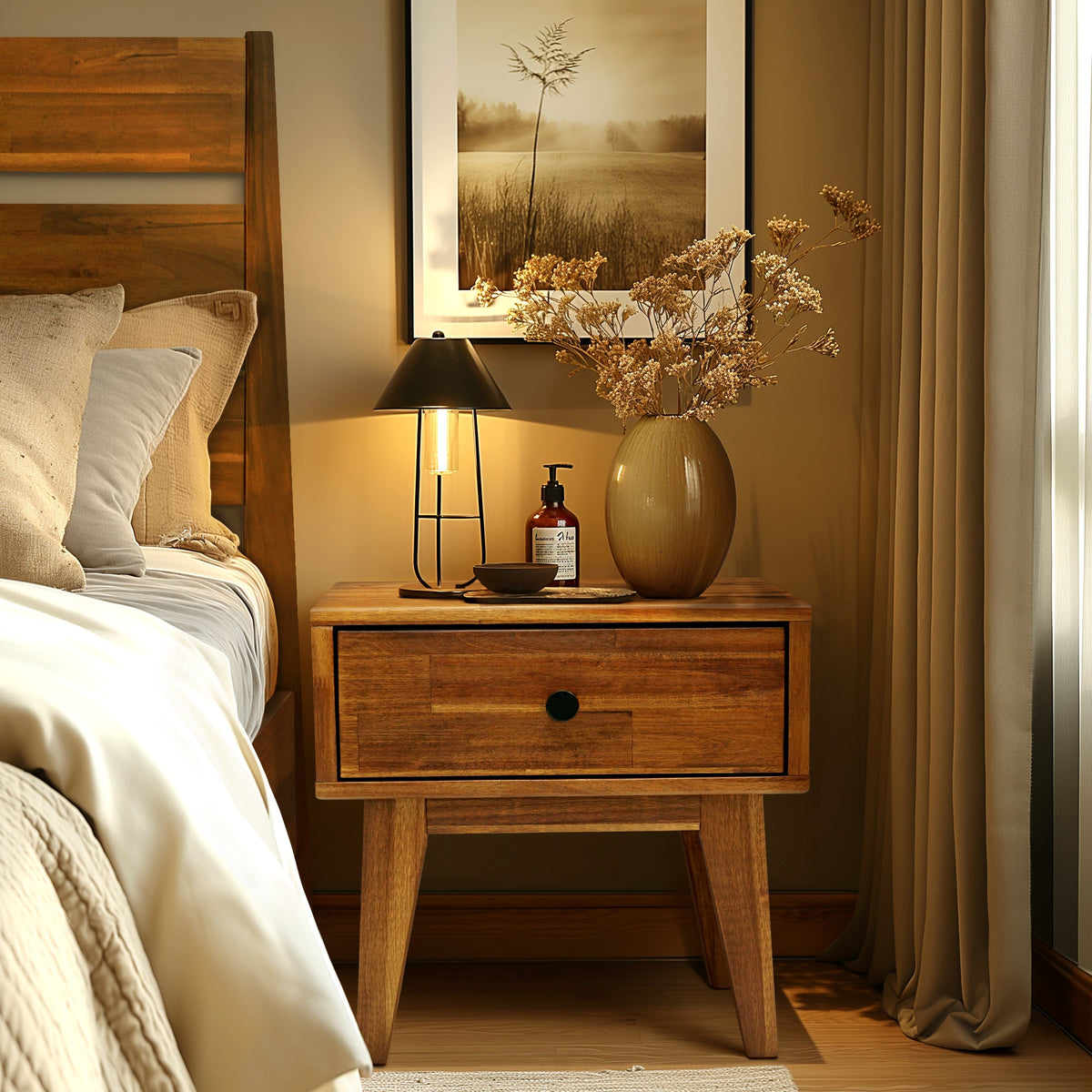 Sofia Solid Wood Nightstand Megsu