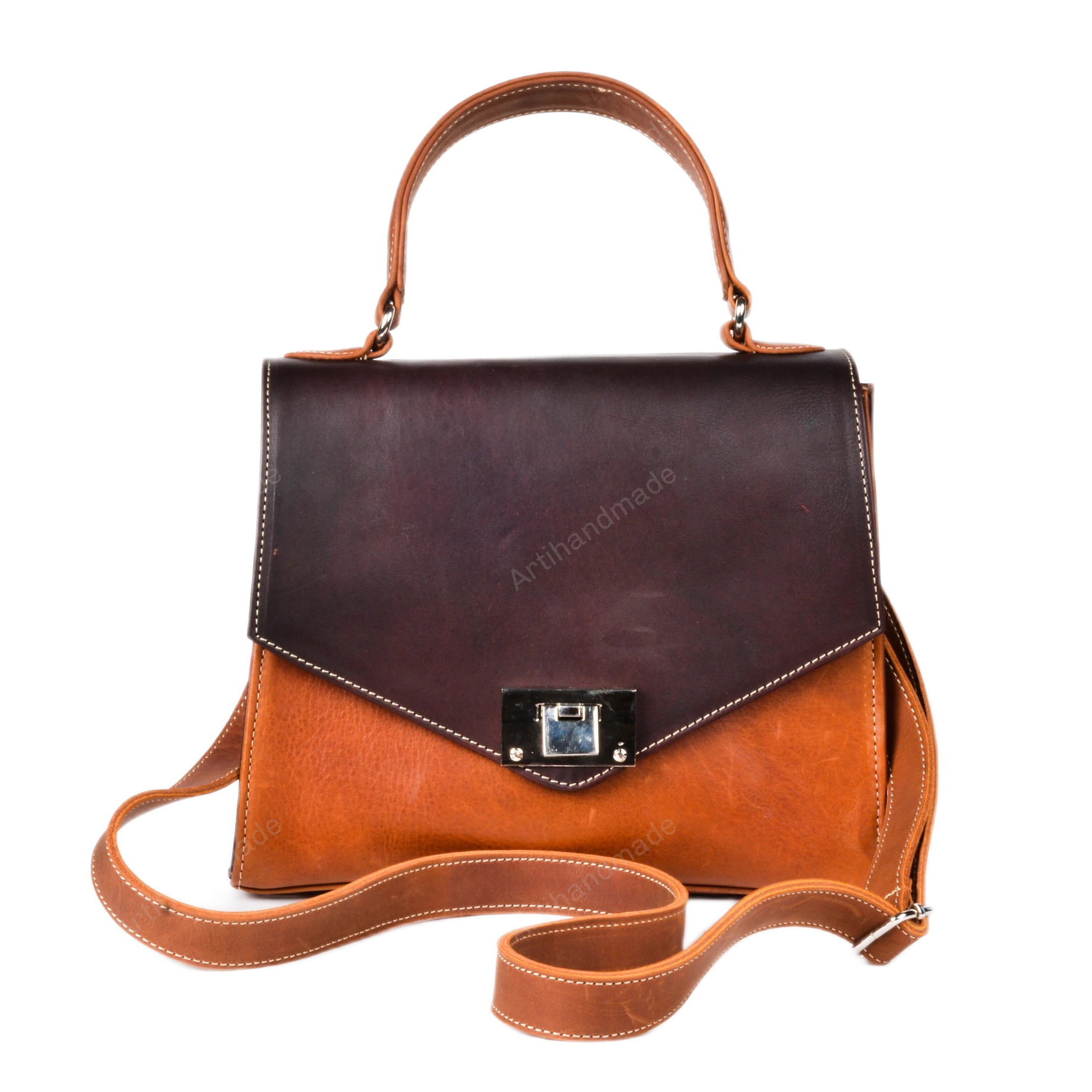 Women Boho Leather Handbag Adjustable Strap Morocco Style - LuxoraCraft