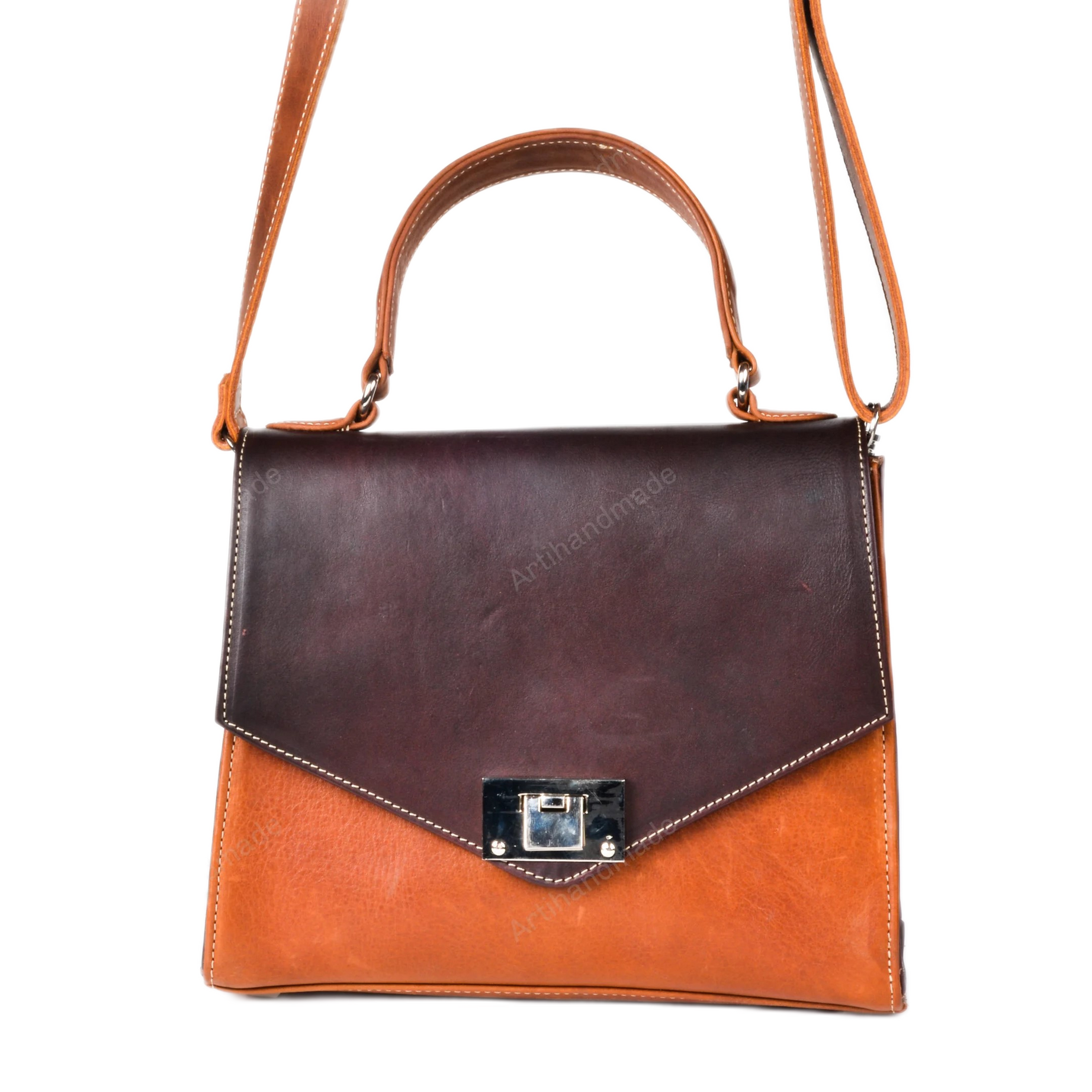 Leather Handbag for Women's, with 2 type Adjustable Strap