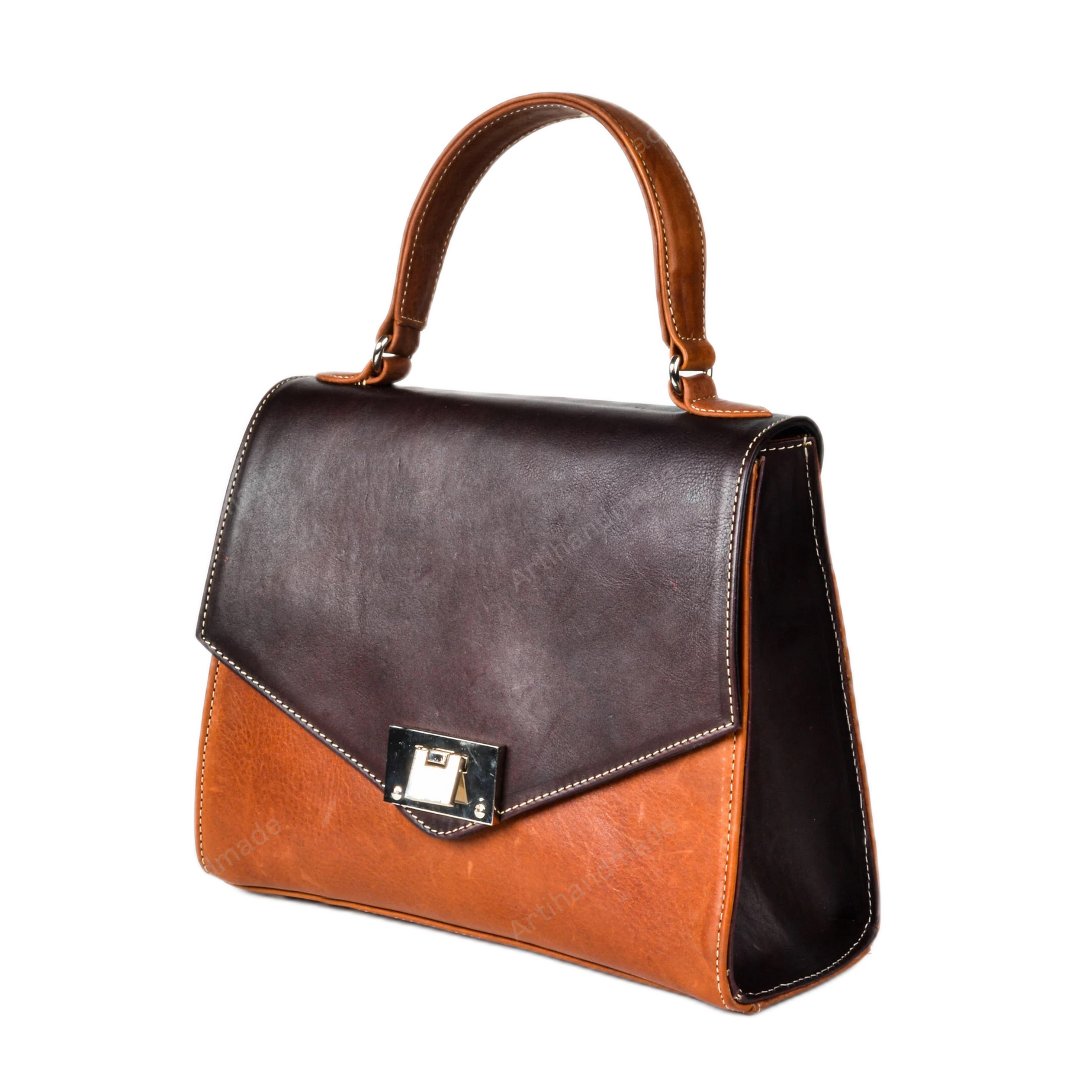 Women Leather Handbag Adjustable Strap Bohemian Moroccan - LuxoraCraft