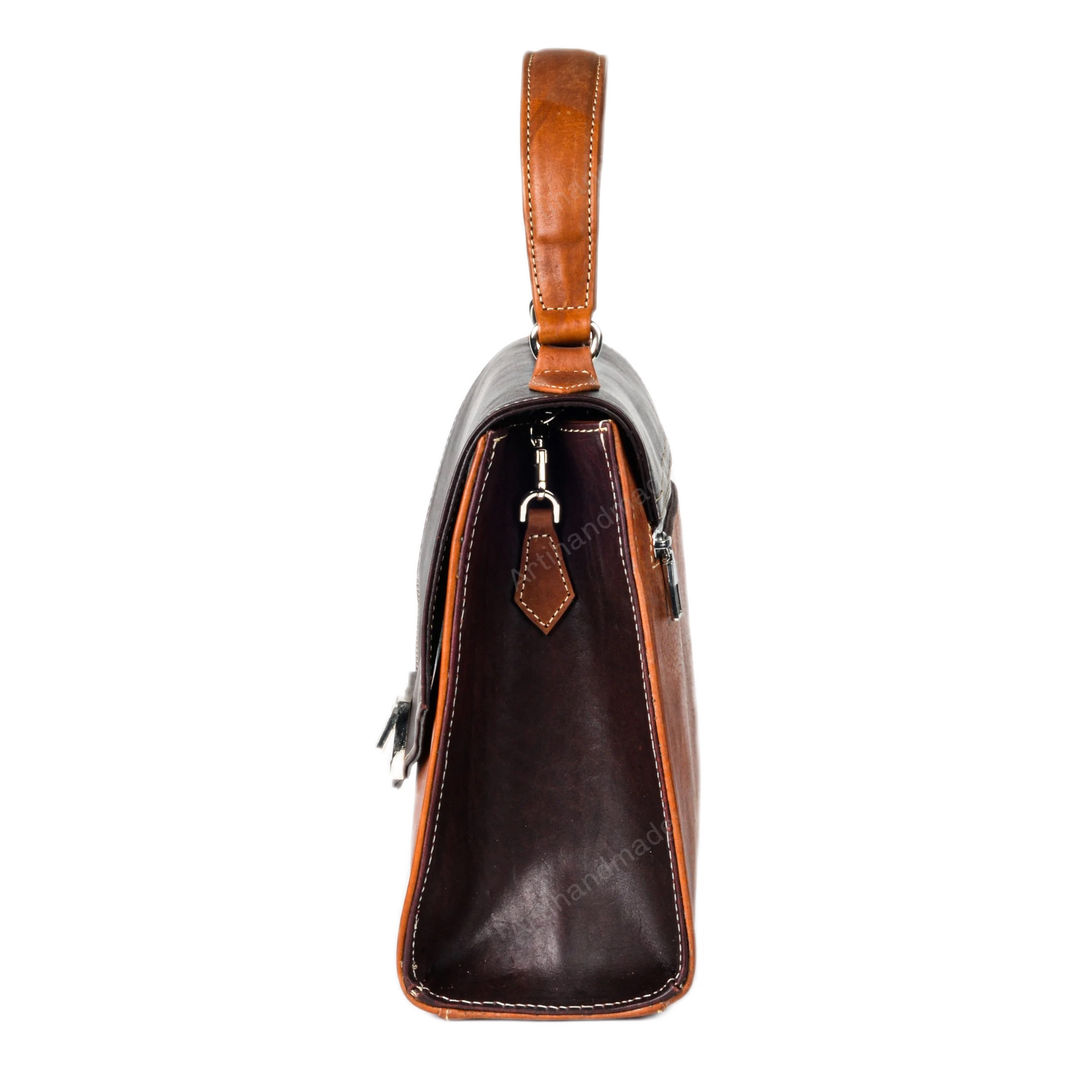 Moroccan Women Leather Handbag 2 Type Strap Artisan Made - LuxoraCraft