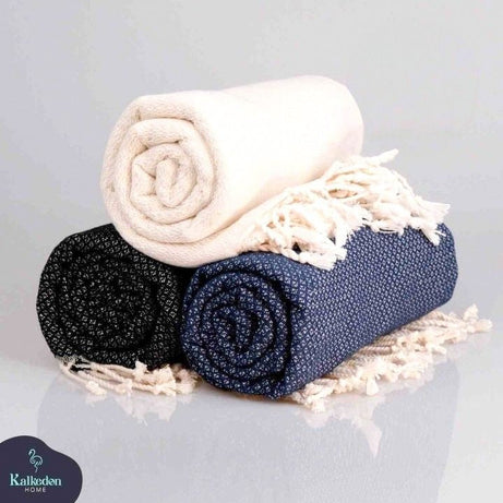 Yansima Turkish Hammam Towel Luxury Peshtemal Mirror Pattern - LuxoraCraft
