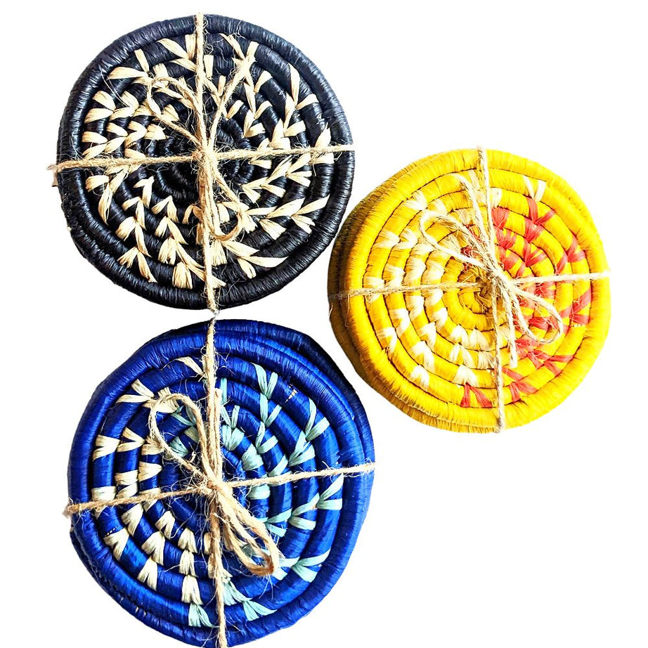 Handmade Woven Drink Coasters Set of 4 {Multiple Colors}
