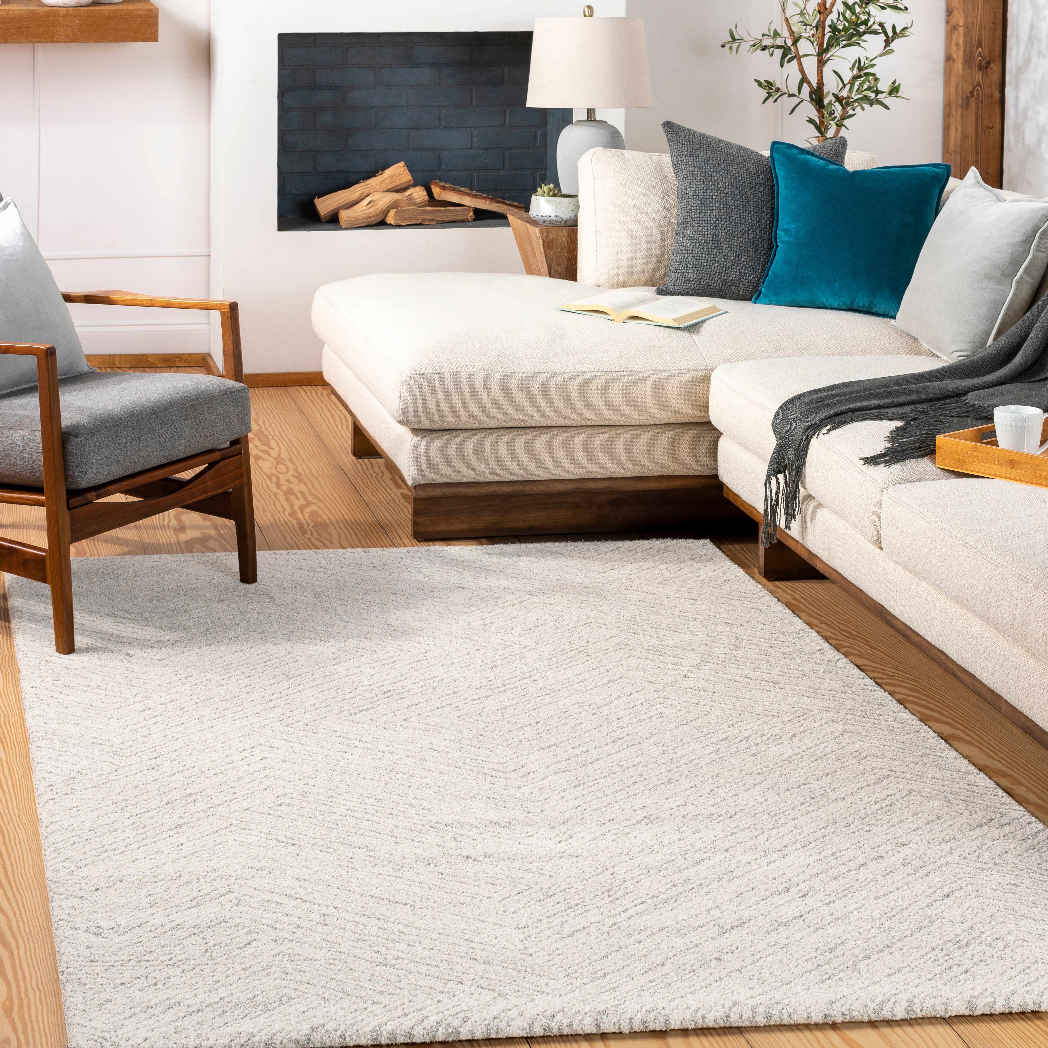 Broadwater Luxe Rug Side View Elegant Modern Home - LuxoraCraft