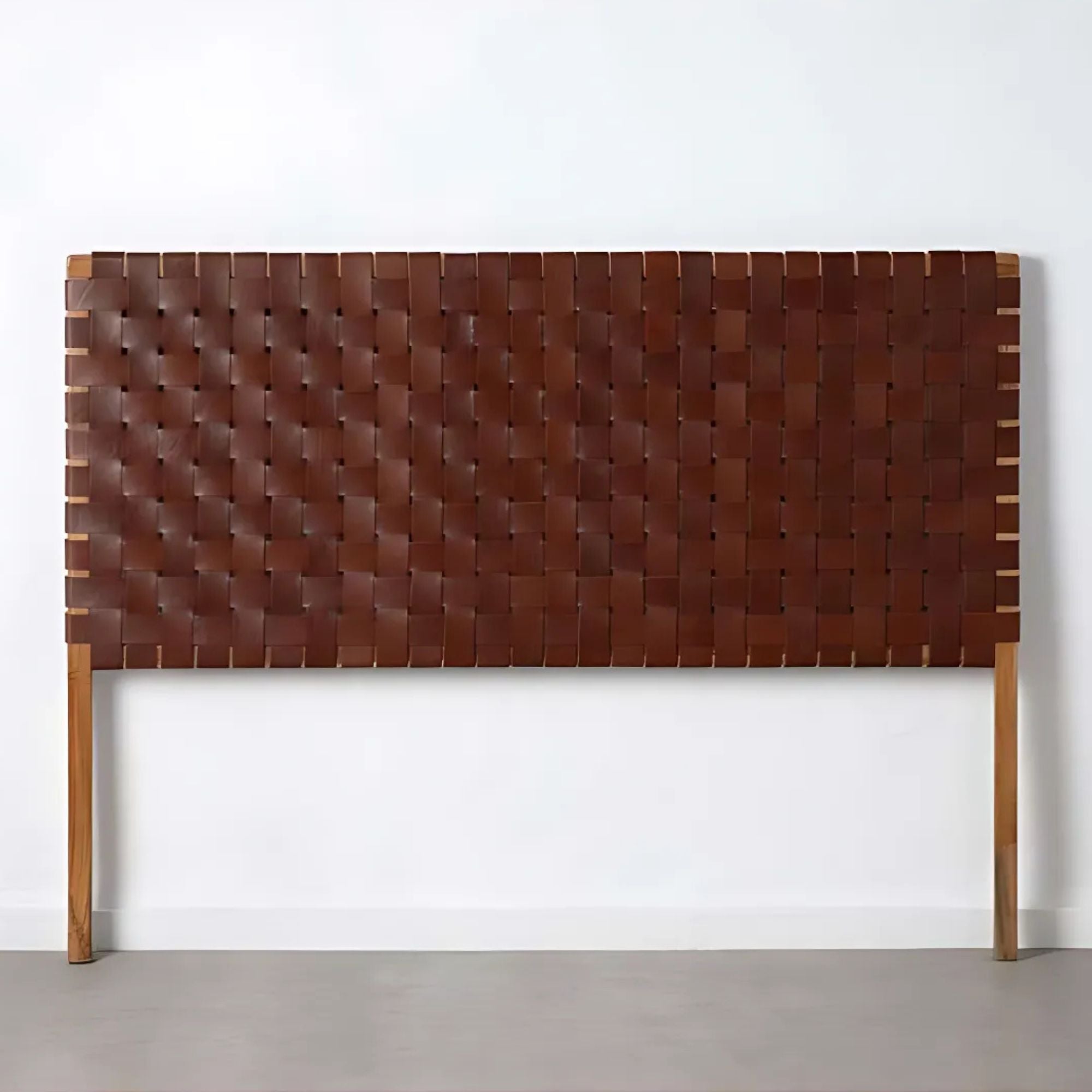 Scandinavian Leather Headboard King Queen Wall Mounted - LuxoraCraft