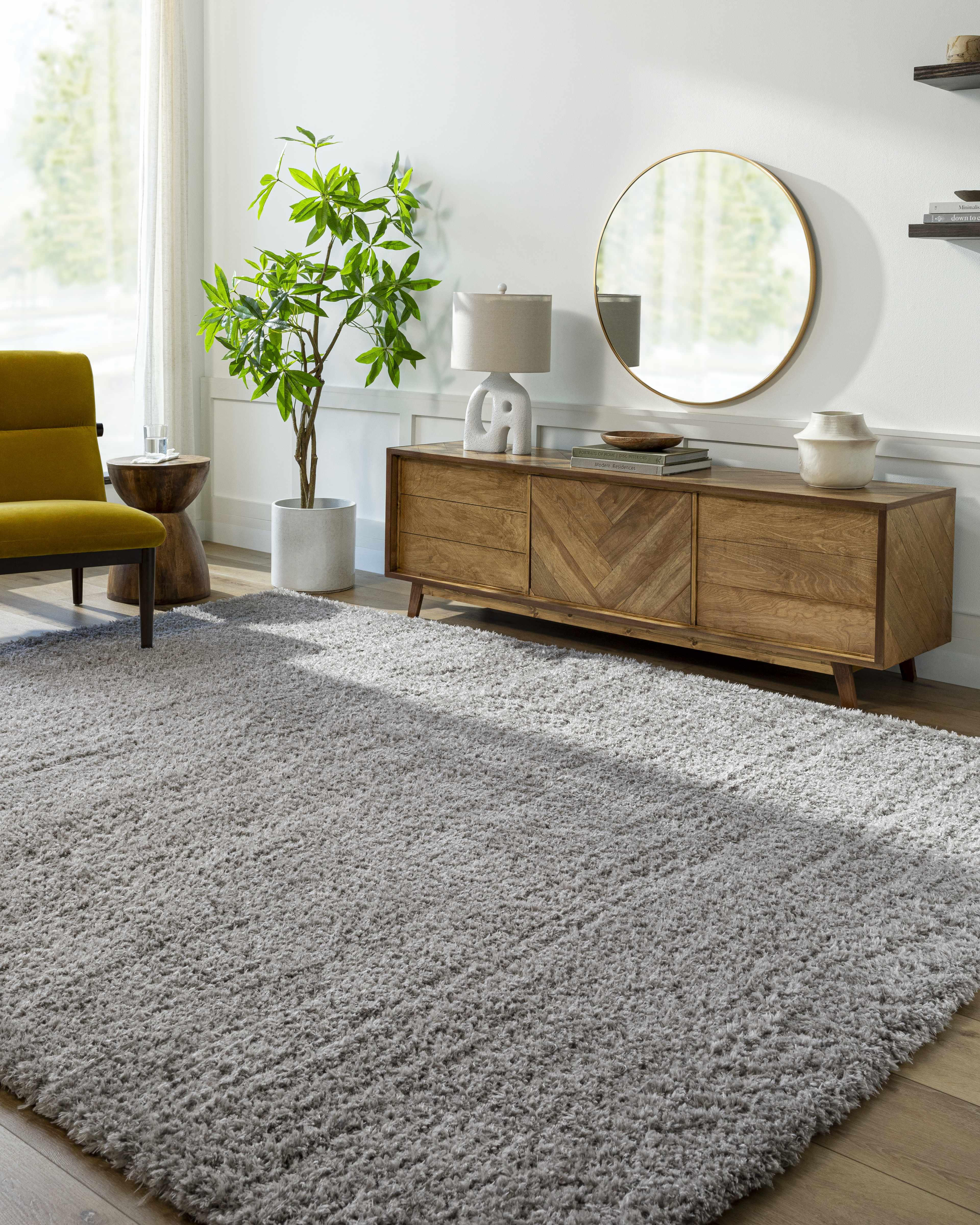 Siari Solid Medium Shag Area Rug