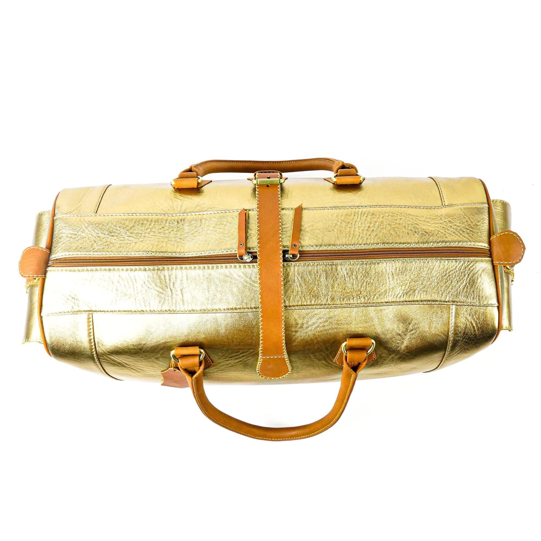 Bumblebee Leather Travel Bag-Hand-Stitched Vintage Style