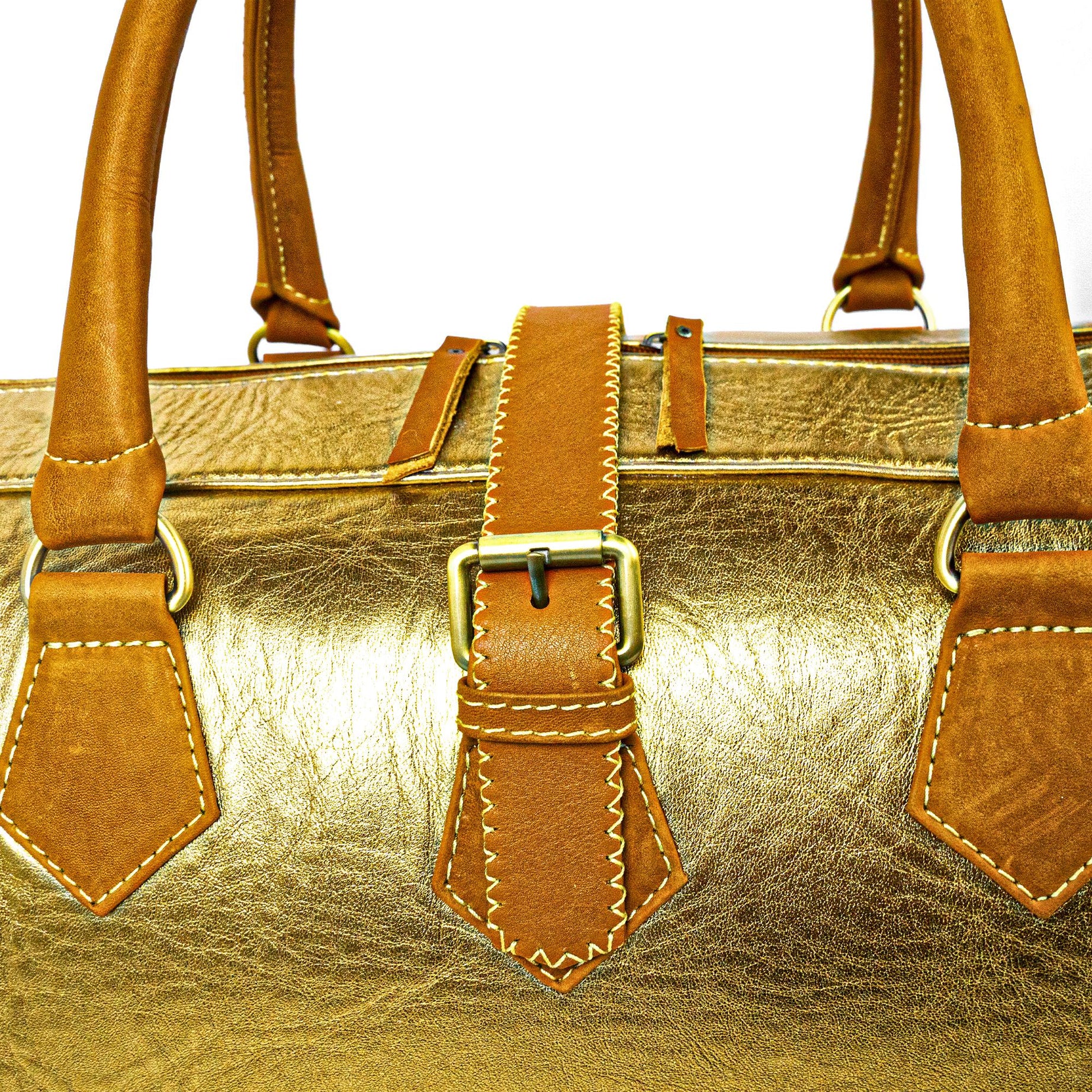 Bumblebee Leather Travel Bag-Hand-Stitched Vintage Style