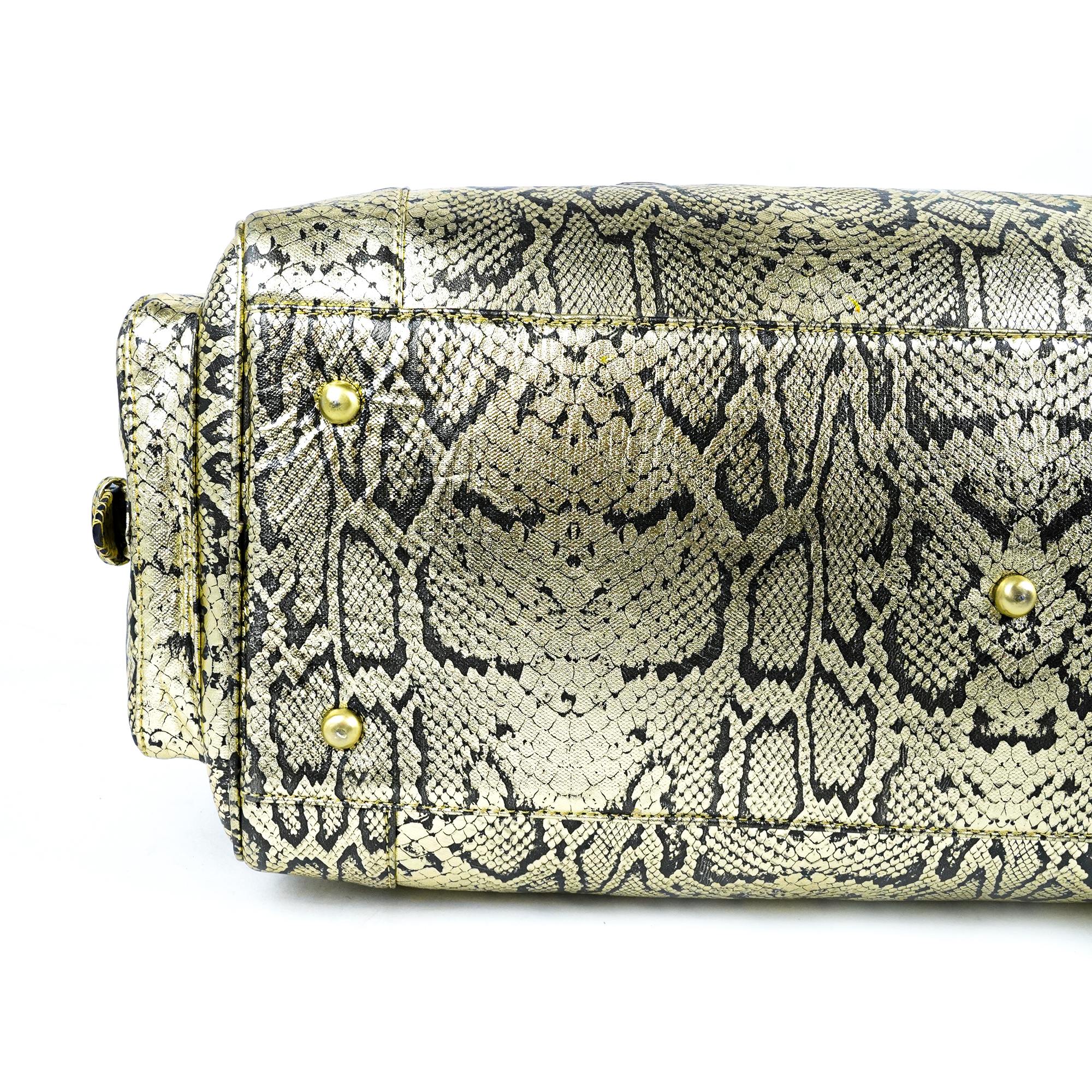 Python Leather Travel Bag -Hand-Stitched Vintage Style