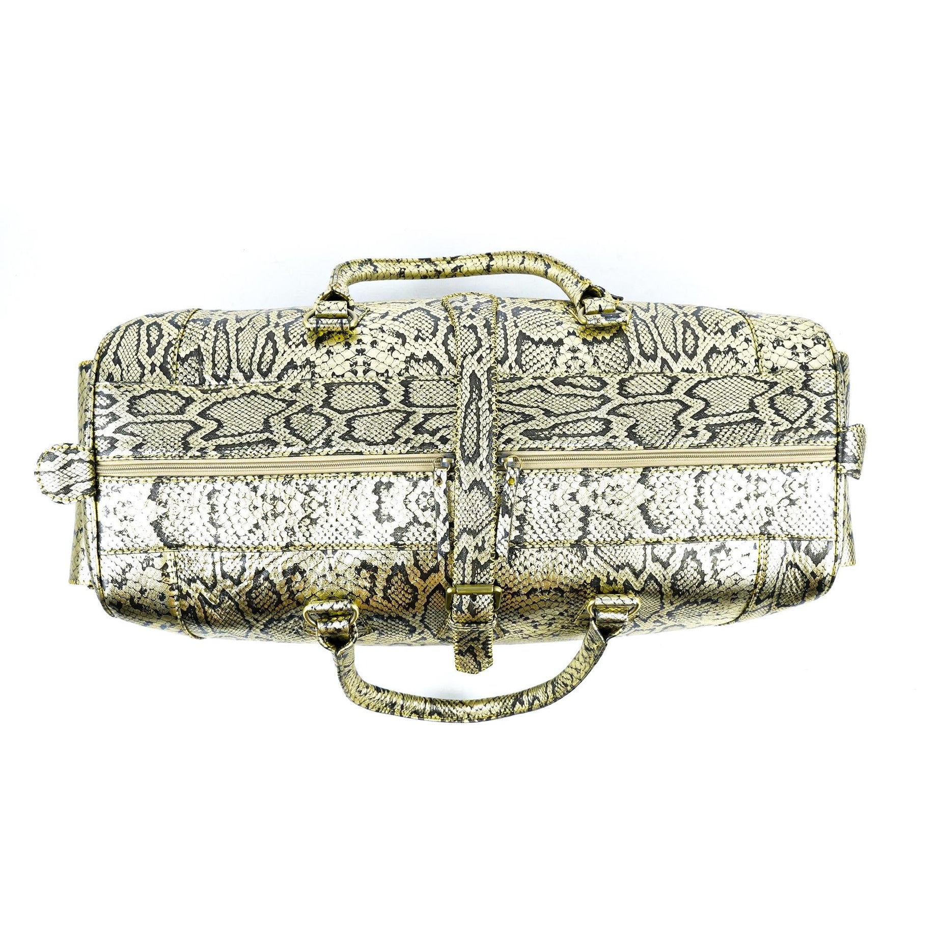 Python Leather Travel Bag -Hand-Stitched Vintage Style