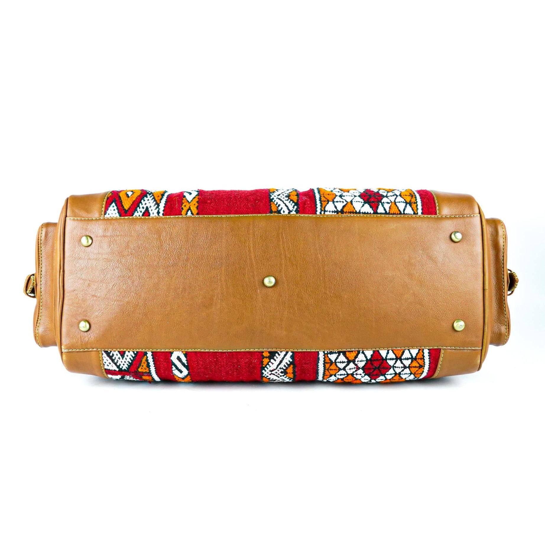 Kilim Leather Travel Bag-Hand-Stitched Vintage Style